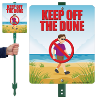Keep Off Dunes with Man Graphic Sign