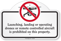 Launching Landing Or Operating Drones Dome Top Sign