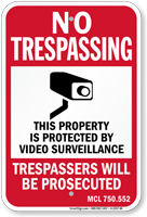 Michigan Property Is Protected By Video Surveillance Sign