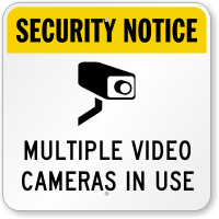 Multiple Video Cameras In Use Surveillance Sign