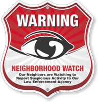 Neighborhood Crime Watch Shield Sign