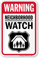 Neighborhood Watch Warning Sign With Graphic