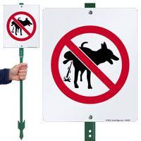 No Dog Peeing Graphic Sign