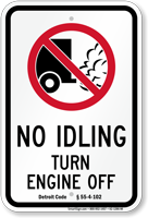 State Idle Sign for Michigan Blue Background