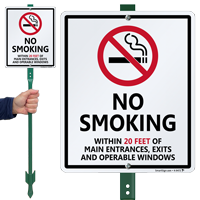 No Smoking Within 20 Feet Of Entrance Sign