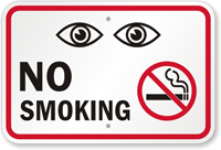 No Smoking Sign With Surveillance Eyes Watching Symbol