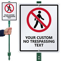 No Trespassing Custom LawnBoss Sign & Stake Kit