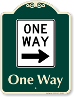 One Way Signature Sign Right Arrow