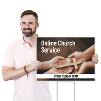 Online Church Service Add Your Text Yard Religious Sign
