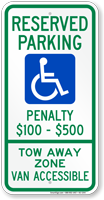 Virginia Reserved Parking Van Accessible Sign