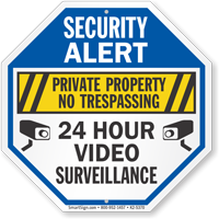 Private Property 24 Hour Video Surveillance Security Sign