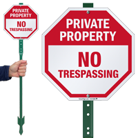 Private Property No Trespassing LawnBoss Sign