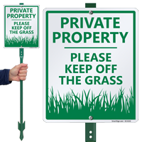 Private Property Please Keep Off Grass Sign Kit For Yard
