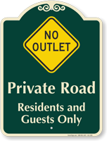 Private Road Residents and Guests Signature Sign