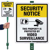 Property Protected By Video Surveillance LawnBoss Sign