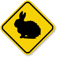Rabbit Graphic Crossing Sign