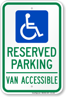 Texas Reserved Parking Van Accessible Sign