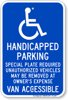 Massachusetts Disabled Parking Van Accessible Sign