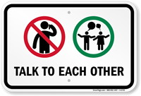 Talk To Each Other, No Cellphone Symbol Sign