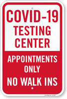 Testing Center Appointments Only Sign