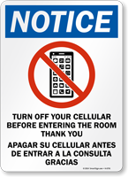 Notice  Turn Off Your Cell phones Sign