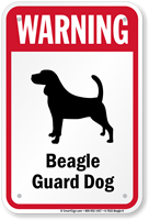 Warning Beagle Guard Dog Sign