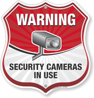 Warning Security Cameras In Use Shield Sign
