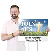We Are So Glad To See You Add Text Yard Religious Sign