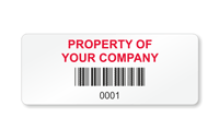 Bar Code Vinyl Label 3/4 in. x 1 7/8 in.