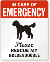 In Case Emergency Rescue My Golden Doodle Label