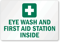 Eye Wash And First Aid Station Inside Label