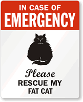 In Case Of Emergency Please My Fat Cat Label