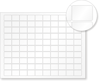 Sheet of SafeSeal Destructible Vinyl Labels  ¾ in. x 1 in. (100 Labels / Sheet)