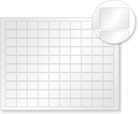 Sheet of LusterGuard Metallized Polyester Labels  ¾ in. x 1 in. (100 Labels / Sheet)