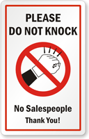 Do Not Knock No Salespeople Label