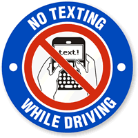 No Texting While Driving (Graphic) Label