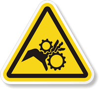 Moving Parts Can Crush Triangle Warning Symbol Label