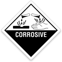 Corrosive Paper DOT HazMat Label