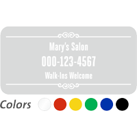 Customizable Name and Number Designer Single Sided Label