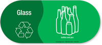 Glass Bottles Jars Vinyl Recycling Sticker with Symbol
