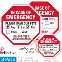 In Case Of Emergency Please Save Our Pets Label Set