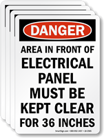 Electrical Panel Kept Clear For 36 Inches Label