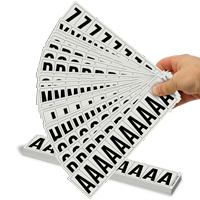 Aluminium 1.5" Numbers and Letters Character black on silver Azkit