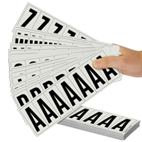 Aluminium 2.25" Numbers and Letters Character black on silver Azkit