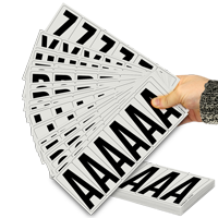 Aluminium 3.25" Numbers and Letters Character black on silver Azkit