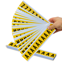 Mylar 1" Numbers and Letters Character Black on yellow Azkit