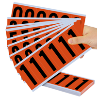 Mylar 3" Numbers and Letters Character black on orange 09Kit