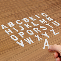 Die Cut Reflective Letters Set 1.5 Inch Tall White