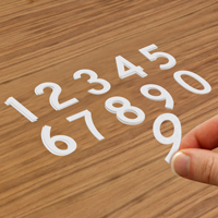 Die Cut Reflective Numbers Set 1 Inch Tall White