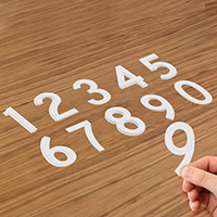 Die Cut Reflective Numbers Set 3 Inch Tall White